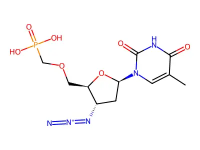 Thymidine, 3'-azido-3'-deoxy-5'-O-(phosphonomethyl)- structure