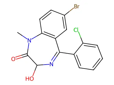 2H-1,4-Benzodiazepin-2-one, 1,3-dihydro-7-bromo-5-(2-chlorophenyl)-3-hydroxy-1-methyl- structure