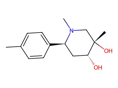 3,4-Piperidinediol, 1,3-dimethyl-6-(4-methylphenyl)-, (3-alpha,4-alpha,6-beta)- structure