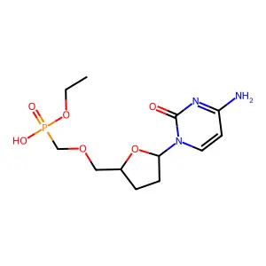 Cytidine, 2',3'-dideoxy-5'-O-((ethoxyhydroxyphosphinyl)methyl)- structure