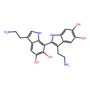 (2,7'-Bi-1H-indole)-5,5',6,6'-tetrol, 3,3'-bis(2-aminoethyl)- structure
