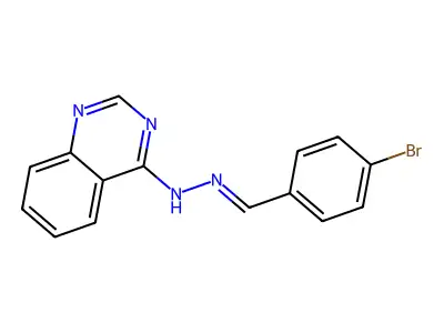 N-[(4-bromophenyl)methylideneamino]quinazolin-4-amine structure