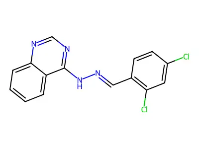 2,4-dichlorobenzenecarbaldehyde N-(4-quinazolinyl)hydrazone structure