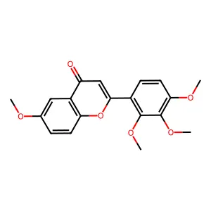 4H-1-benzopyran-4-one, 6-methoxy-2-(2,3,4-trimethoxyphenyl)- structure