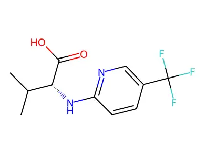 (R)-3-Methyl-2-((5-(trifluoromethyl)pyridin-2-yl)amino)butanoic acid structure