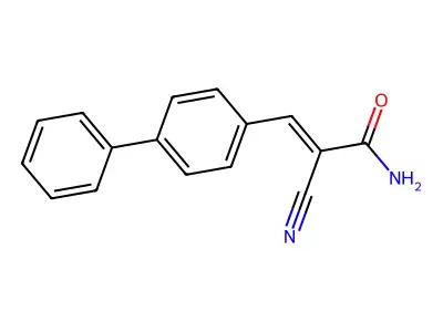(E)-2-氰基-3-(4-苯基苯基)丙烯酰胺 structure
