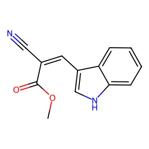 methyl 2-cyano-3-(1H-indol-3-yl)prop-2-enoate structure