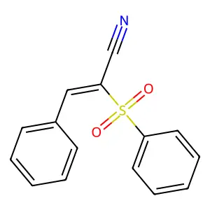 (E)-2-(benzenesulfonyl)-3-phenylprop-2-enenitrile structure