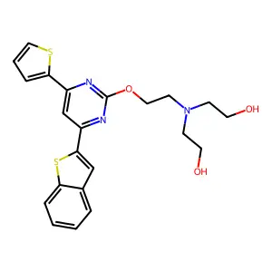 Ethanol, 2,2'-((2-((4-benzo(b)thien-2-yl-6-(2-thienyl)-2-pyrimidinyl)oxy)ethyl)imino)bis- structure