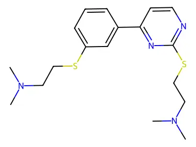 2-(3-SEtNMe2Ph)-4-SEtNMe2-Pyrimidine structure