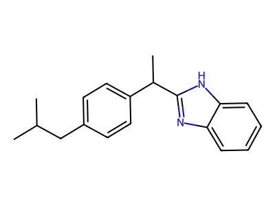 1H-Benzimidazole, 2-[1-[4-(2-methylpropyl)phenyl]ethyl]- structure