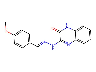 3-{2-[(4-Methoxyphenyl)methylidene]hydrazin-1-yl}-1,2-dihydroquinoxalin-2-one structure