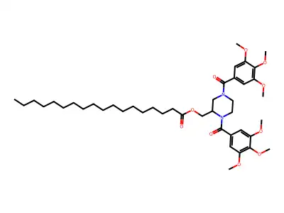 Octadecanoic acid, (1,4-bis(3,4,5-trimethoxybenzoyl)-2-piperazinyl)methyl ester structure