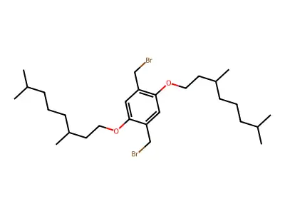 1,4-Bis(3,7-dimethyloctyloxy)-2,5-bis(bromomethyl)benzene structure