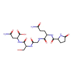 Pyroglutamyl-glutaminyl-glycyl-seryl-asparagine structure