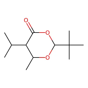 2-tert-Butyl-5-isopropyl-6-methyl-1,3-dioxan-4-one structure