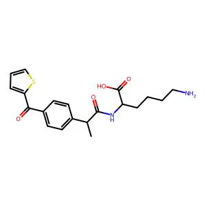 L-Lysine, N'-(1-oxo-2-(4-(2-thienylcarbonyl)phenyl)propyl)- structure