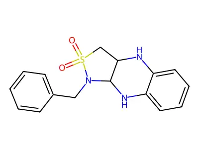 1-(Phenylmethyl)-1,3,3a,4,9,9a-hexahydroisothiazolo(3,4-b)quinoxaline 2,2-dioxide structure