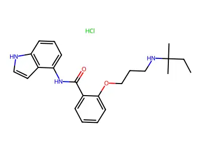 Benzamide, 2-(3-((1,1-dimethylpropyl)amino)propoxy)-N-1H-indol-4-yl-, hydrochloride structure