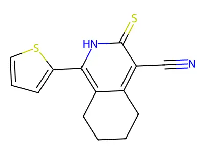 1-Thiophen-2-yl-3-thioxo-2,3,5,6,7,8-hexahydro-isoquinoline-4-carbonitrile structure