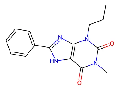 1H-Purine-2,6,dione, 3,7-dihydro-1-methyl-8-phenyl-3-propyl- structure