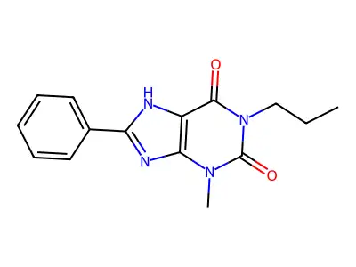 1H-Purine-2,6,dione, 3,7-dihydro-3-methyl-8-phenyl-1-propyl- structure