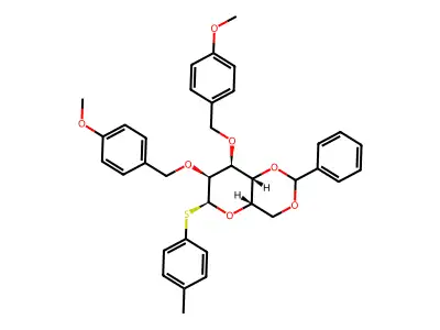 4-Methylphenyl 4,6-O-Benzylidene-2,3-di-O-(4-methoxybenzyl)-?-D-thiogalactopyranoside structure