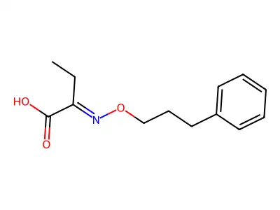 2-(3-Phenylpropoxyimino)butyric acid structure
