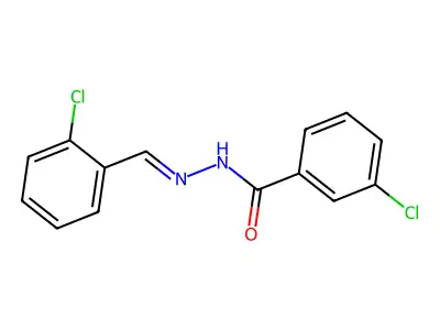 3-chloro-N-[(E)-(2-chlorophenyl)methylideneamino]benzamide structure