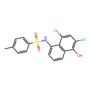 Benzenesulfonamide, N-(6,8-dichloro-5-hydroxy-1-naphthalenyl)-4-methyl- structure