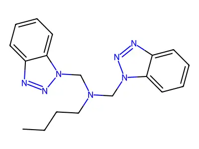Bis(1H-1,2,3-benzotriazol-1-ylmethyl)(butyl)amine structure