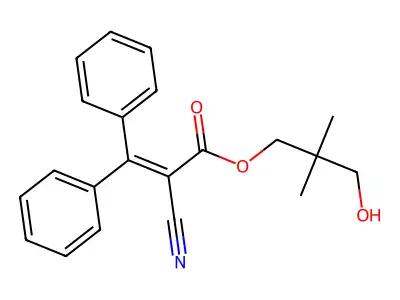 3-羟基-2,2-二甲基丙基-2-氰基-3,3-二苯基丙烯酸酯 structure