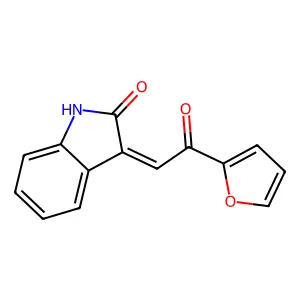 (3Z)-3-[2-(furan-2-yl)-2-oxoethylidene]-1,3-dihydro-2H-indol-2-one structure