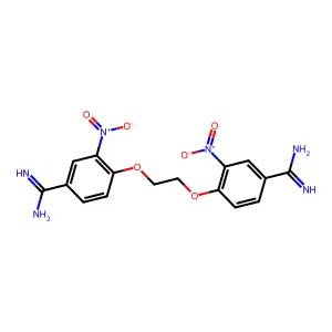 4,4'-(1,2-Ethanediylbis(oxy))bis(3-nitro-benzenecarboximidamide) structure