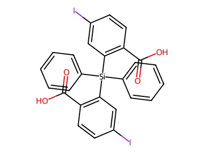 2,2'-(Diphenylsilanediyl)bis(4-iodobenzoic acid) structure