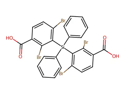 Benzoic acid, 2,4-dibromo-, diphenylsilylene ester structure