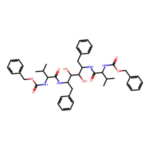 2,5-Diamino-N,N'-bis(N-benzyloxycarbonylvalyl)-1,6-diphenyl-3(R),4(S)-hexanediol structure