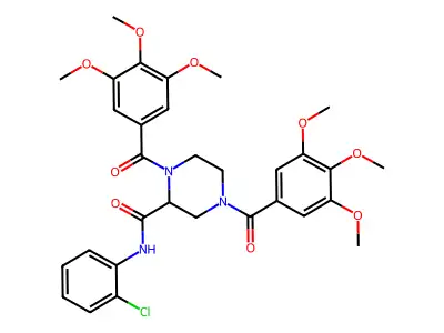 2-Piperazinecarboxamide, 1,4-bis(3,4,5-trimethoxybenzoyl)-N-(2-chlorophenyl)- structure