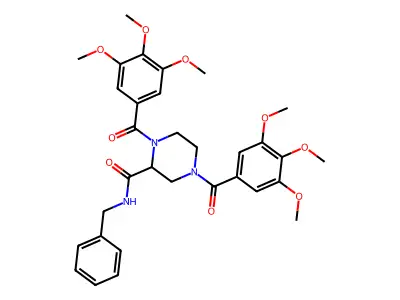 2-Piperazinecarboxamide, 1,4-bis(3,4,5-trimethoxybenzoyl)-N-(phenylmethyl)- structure