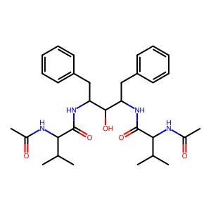 2,4-bis(Acetylvalylamino)-1,5-diphenyl-3-pentanol structure