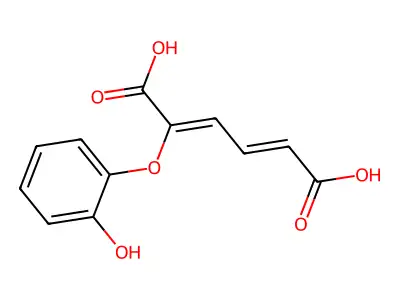 2-(2-羟基苯氧基)己-2,4-二烯二酸 structure