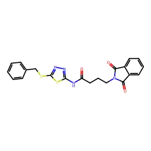 N-(5-benzylsulfanyl-1,3,4-thiadiazol-2-yl)-4-(1,3-dioxoisoindol-2-yl)butanamide structure