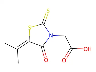 2-[5-(Methylethylidene)-4-oxo-2-thioxo-1,3-thiazolidin-3-yl]acetic acid structure