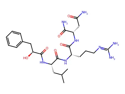3-Phenyllactyl-leucyl-arginyl-asparaginamide structure