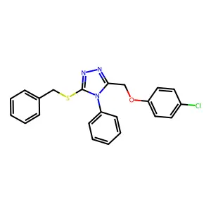 3-(benzylsulfanyl)-5-[(4-chlorophenoxy)methyl]-4-phenyl-4H-1,2,4-triazole structure