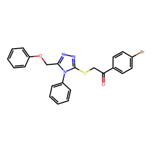 1-(4-BR-PH)-2-((5-(Phenoxymethyl)-4-phenyl-4H-1,2,4-triazol-3-YL)thio)ethanone structure