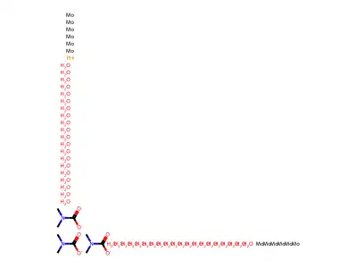 tris(N,N-dimethylcarbamate);molybdenum;phosphane;tetracontahydrate structure
