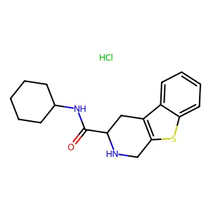 N-cyclohexyl-1,2,3,4-tetrahydro(1)benzothieno(2,3-c)pyridine-3-carboxamide structure