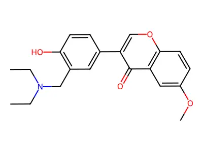 7-Methoxy-4'-hydroxy-3'-diethylaminomethylisoflavone structure