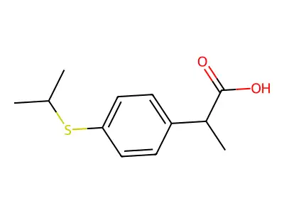 Benzeneacetic acid, alpha-methyl-4-((1-methylethyl)thio)- structure